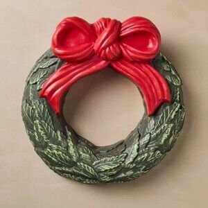 John Derian 16" Vintage Style Blow Mold Christmas Holiday Wreath w/ Lights